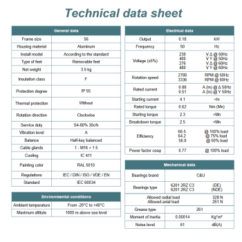 Silnik elektryczny 0,18kW 2800 obr/min. 56 B3